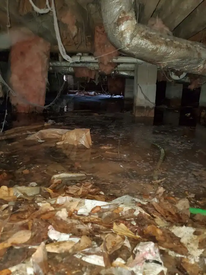 Crawl space flood assessment for Commercial Water Damage Restoration in Eunice